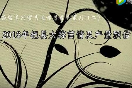2016年杞縣大蒜苗情及產(chǎn)量預估 (3078播放)